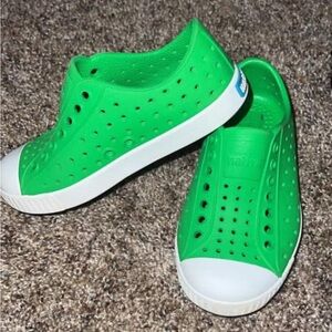 Native Shoes Kids Green and White Sneakers